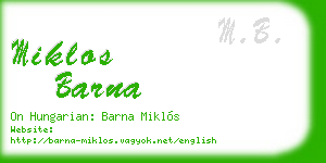 miklos barna business card